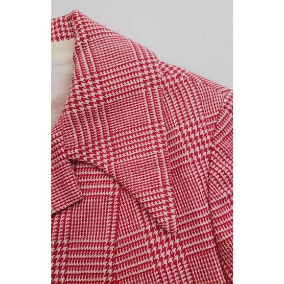 Vtg Henri Bendel Limited Edition Red Wool Plaid Tailored Jacket Made France Sz S - Picture 6 of 13